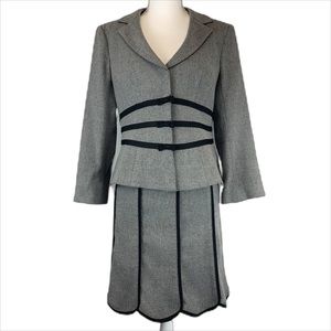 Nanette Lepore gray wool blend dress suit sz 10